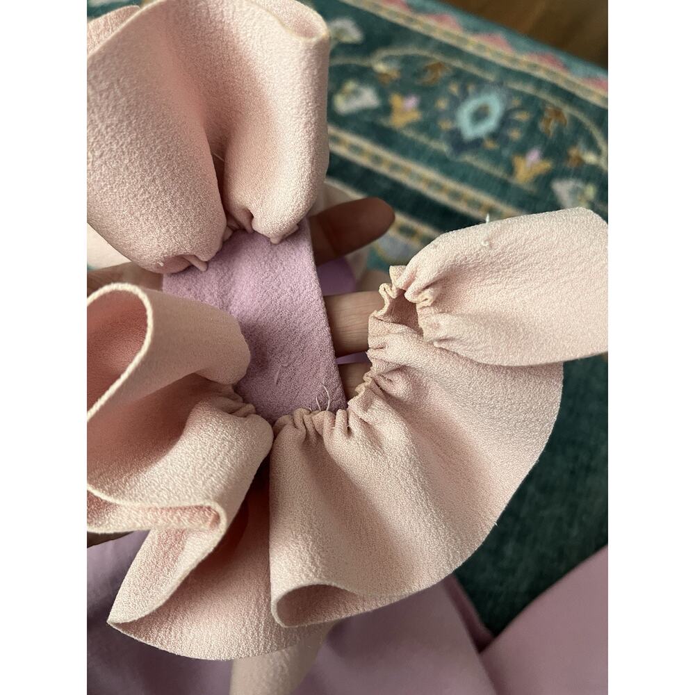 DRESS THE POPULATION Anthropologie Lavender Camelia Ruffle Maxi Dress M NWT FLAW - Picture 13 of 16
